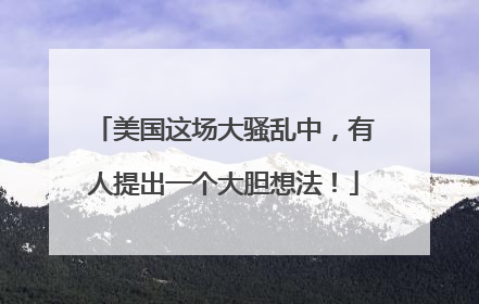 美国这场大骚乱中，有人提出一个大胆想法！